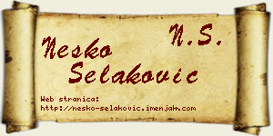 Neško Selaković vizit kartica